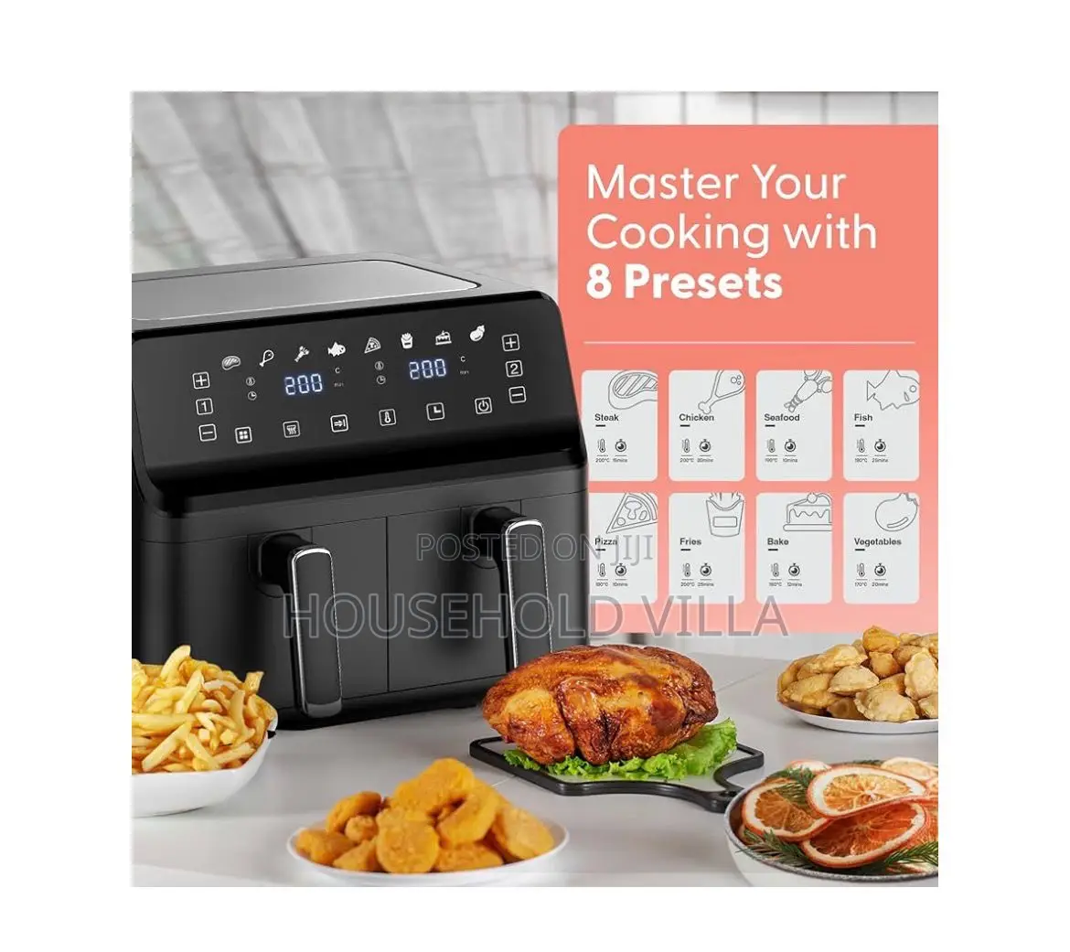 Keplin 9l Dual Zone Air Fryer - 8in1 Cooking Functions -