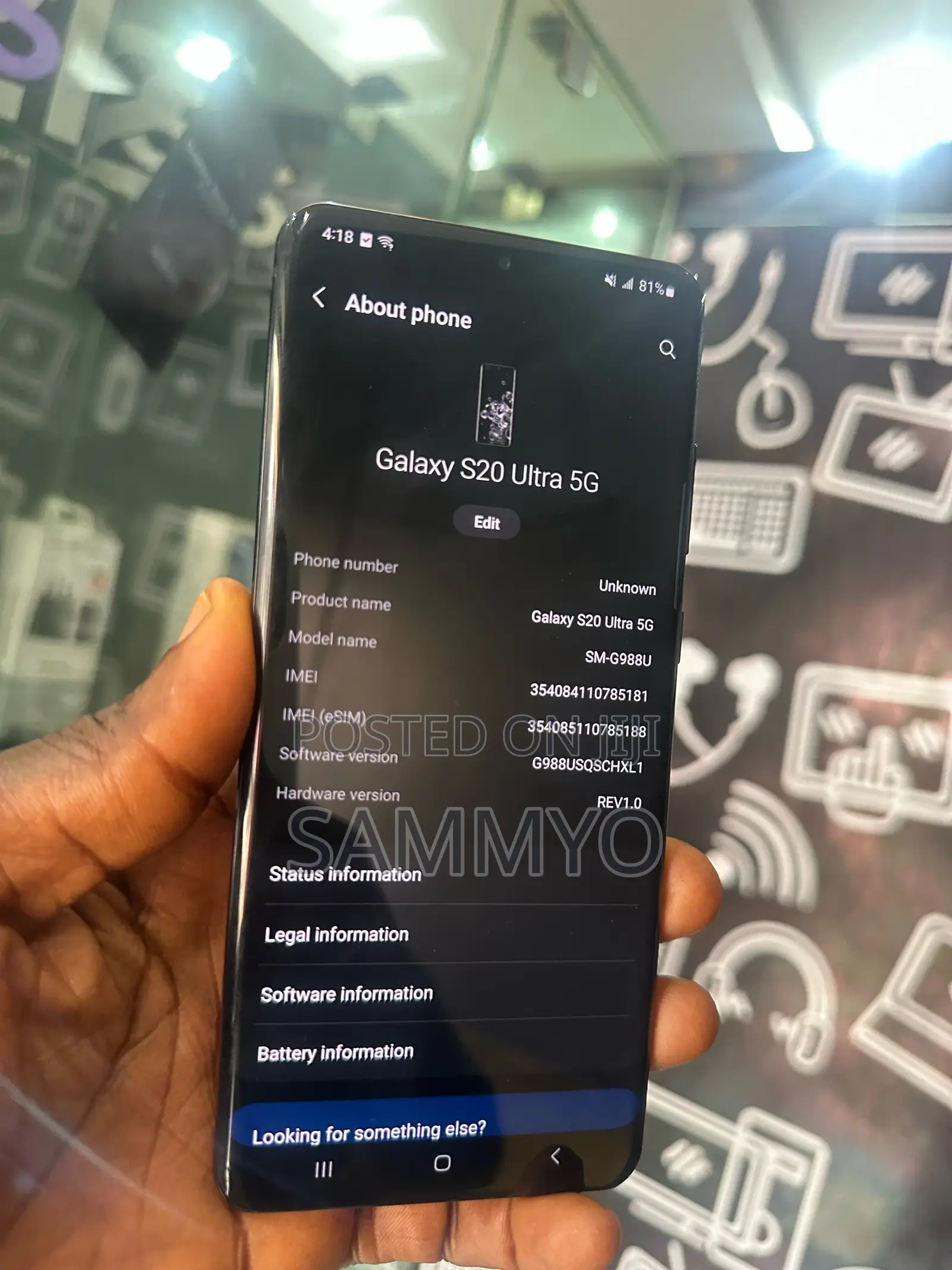 Samsung Galaxy S20 Ultra 5G 128 GB Black