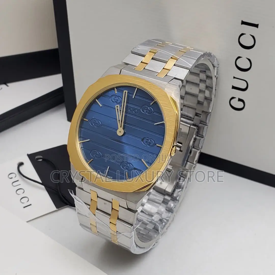 Gucci Quality Luxury Men Chain Strap Iced Face Wristwatch