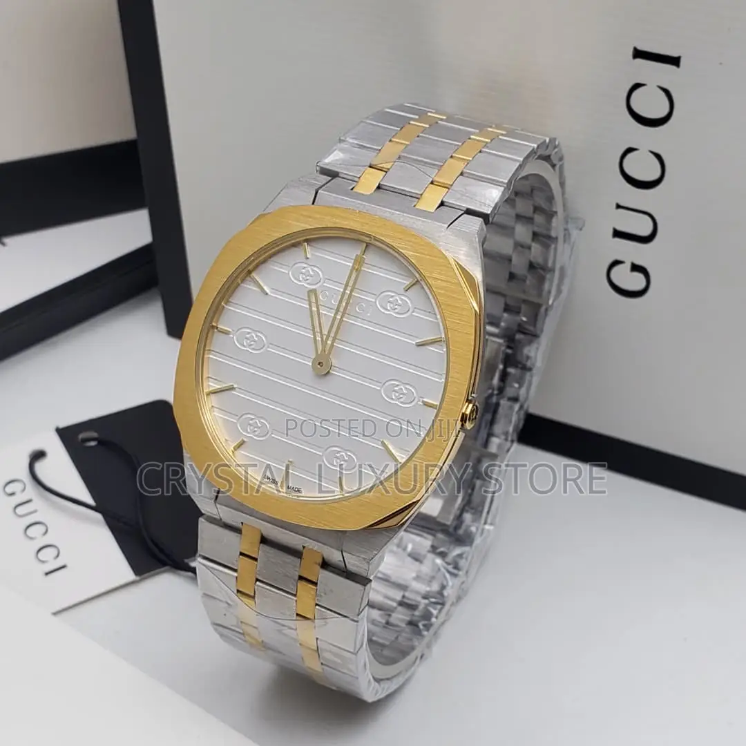 Gucci Quality Luxury Men Chain Strap Iced Face Wristwatch
