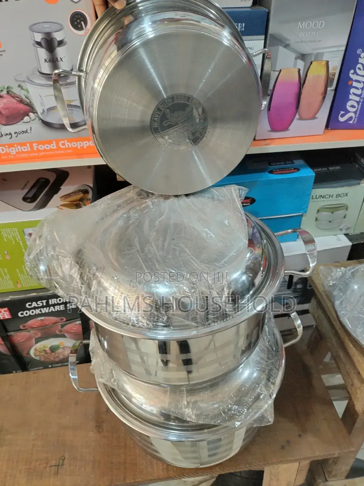 Family Size 3 Set Stainless Steel Induction Pots