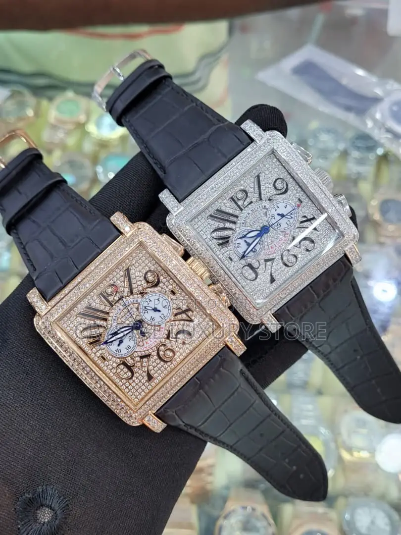 Franck Muller Quality Men Genuine Leather Wristwatch