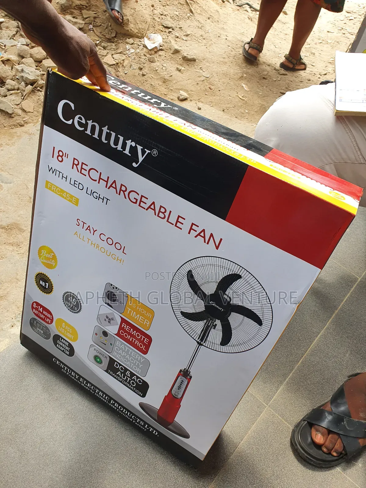 Century 18inchs Smart Rechargeable Fan