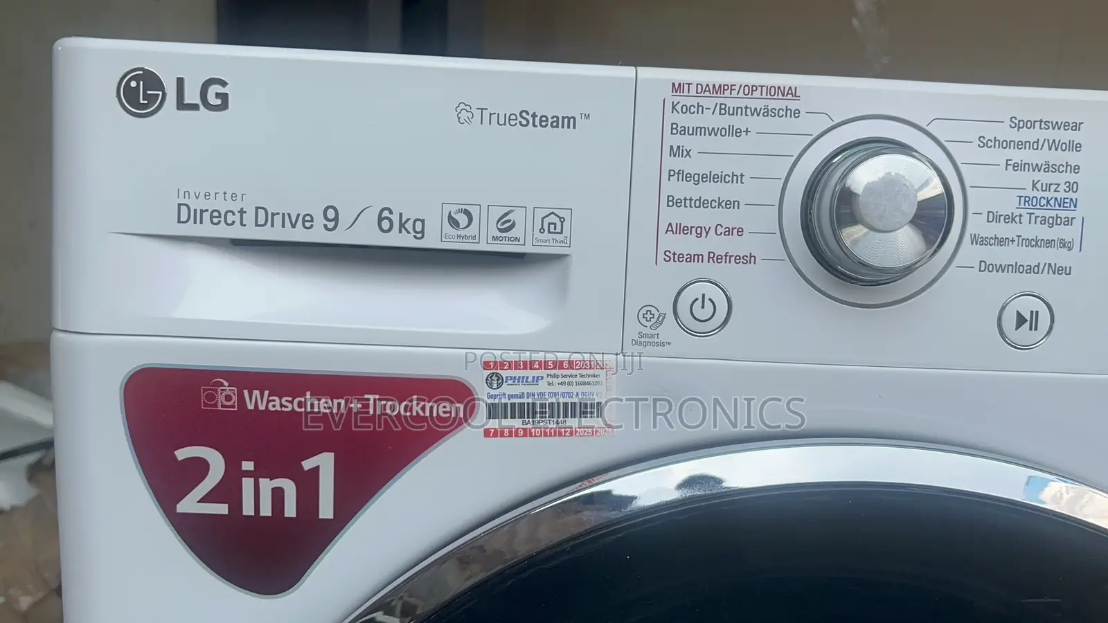 9kg Lg Direct Drive Wash Dry Inverter Smart Washing Machine