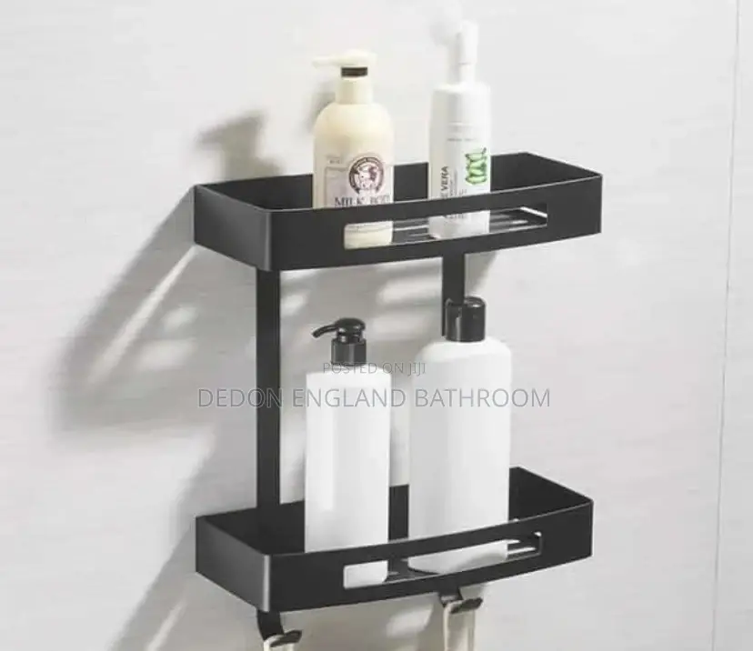 High Quality Black Double Straight Shelf