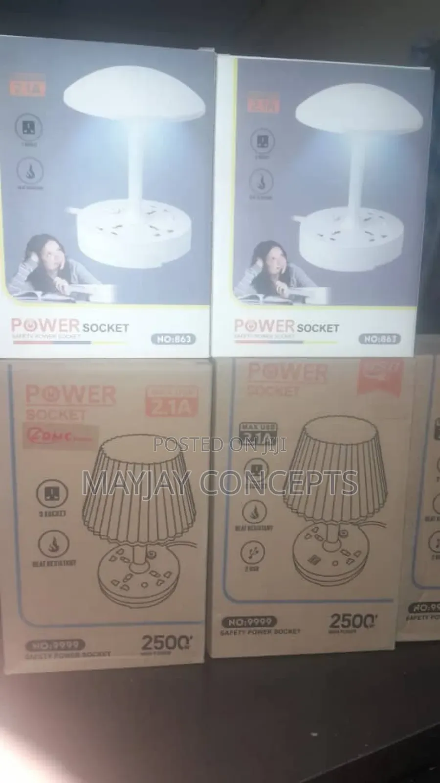 Bedside Lamp With Extension Box and Usb Port for Phone Charge