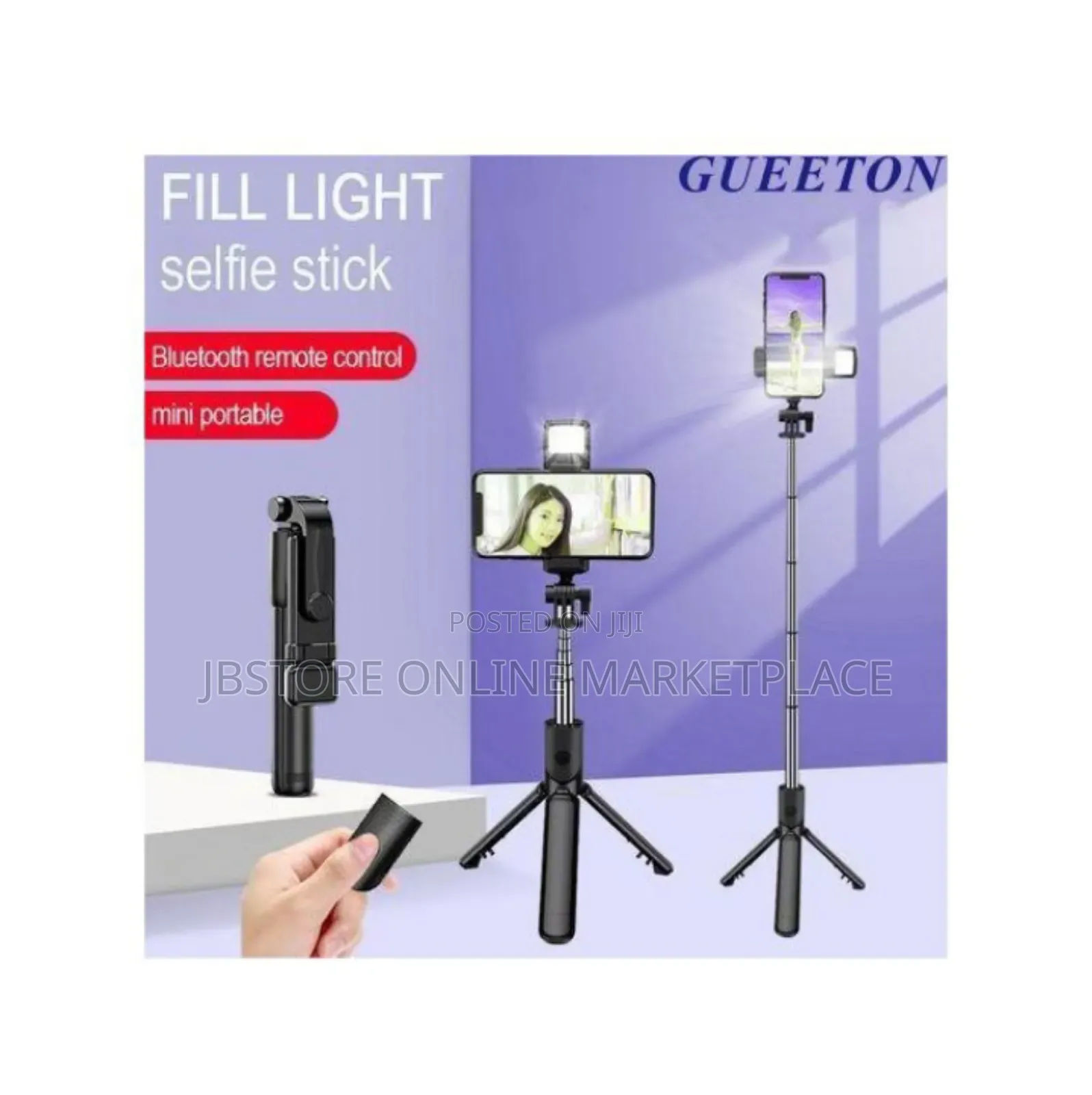 Bluetooth Selfie Stick Tripod+Full Light + Shutter Remote Control