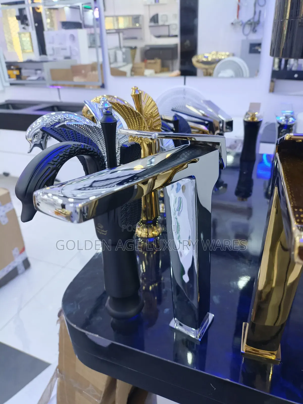 Gh1 Long Brass Basin Mixer Tap Silver Color