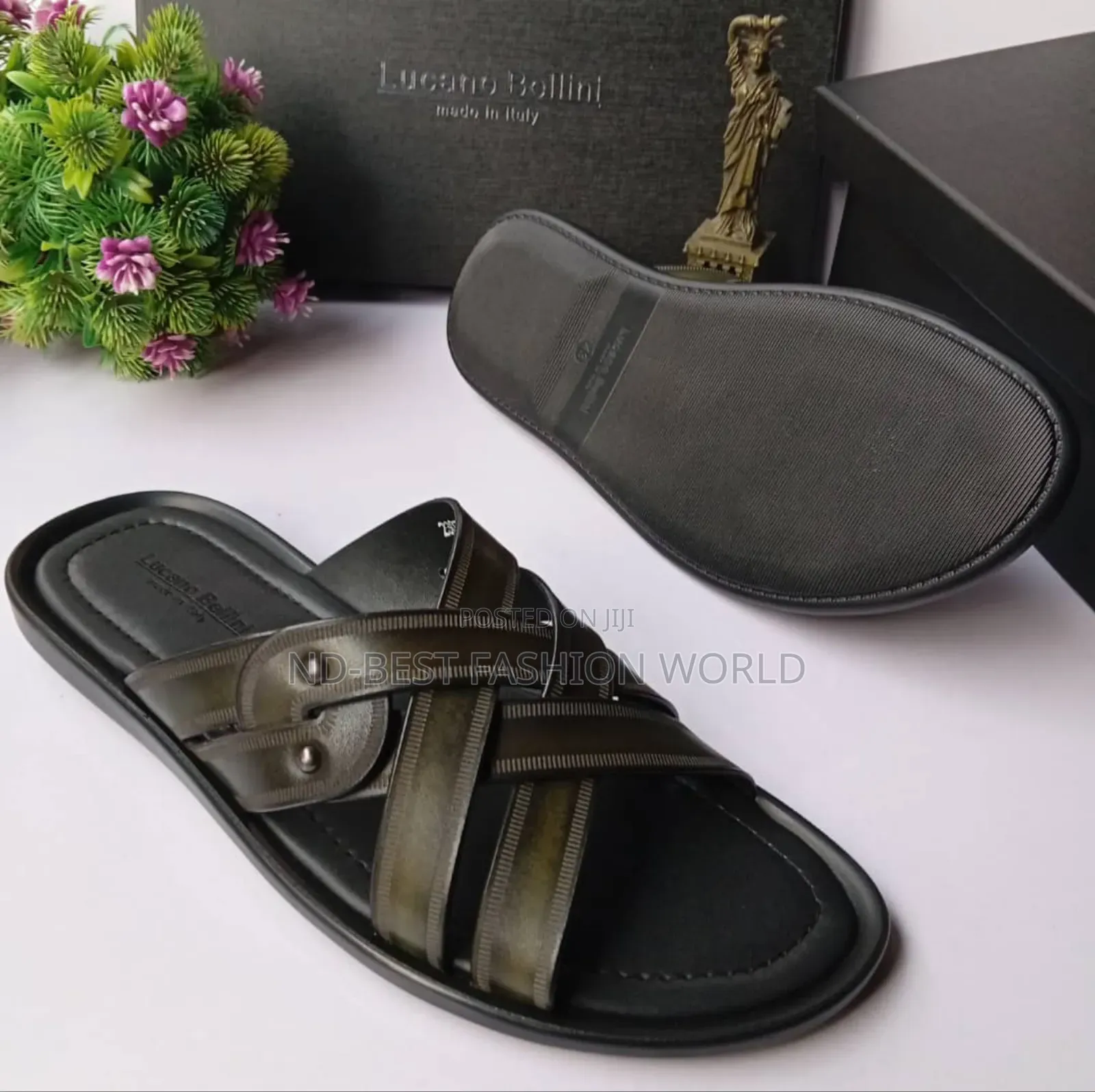 Brown Beluti Slippers