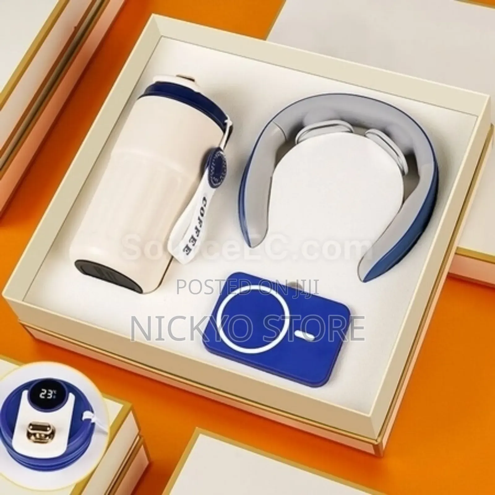 Premium Relaxation Gift Set (Neck Massager + Flask + Power Bank)