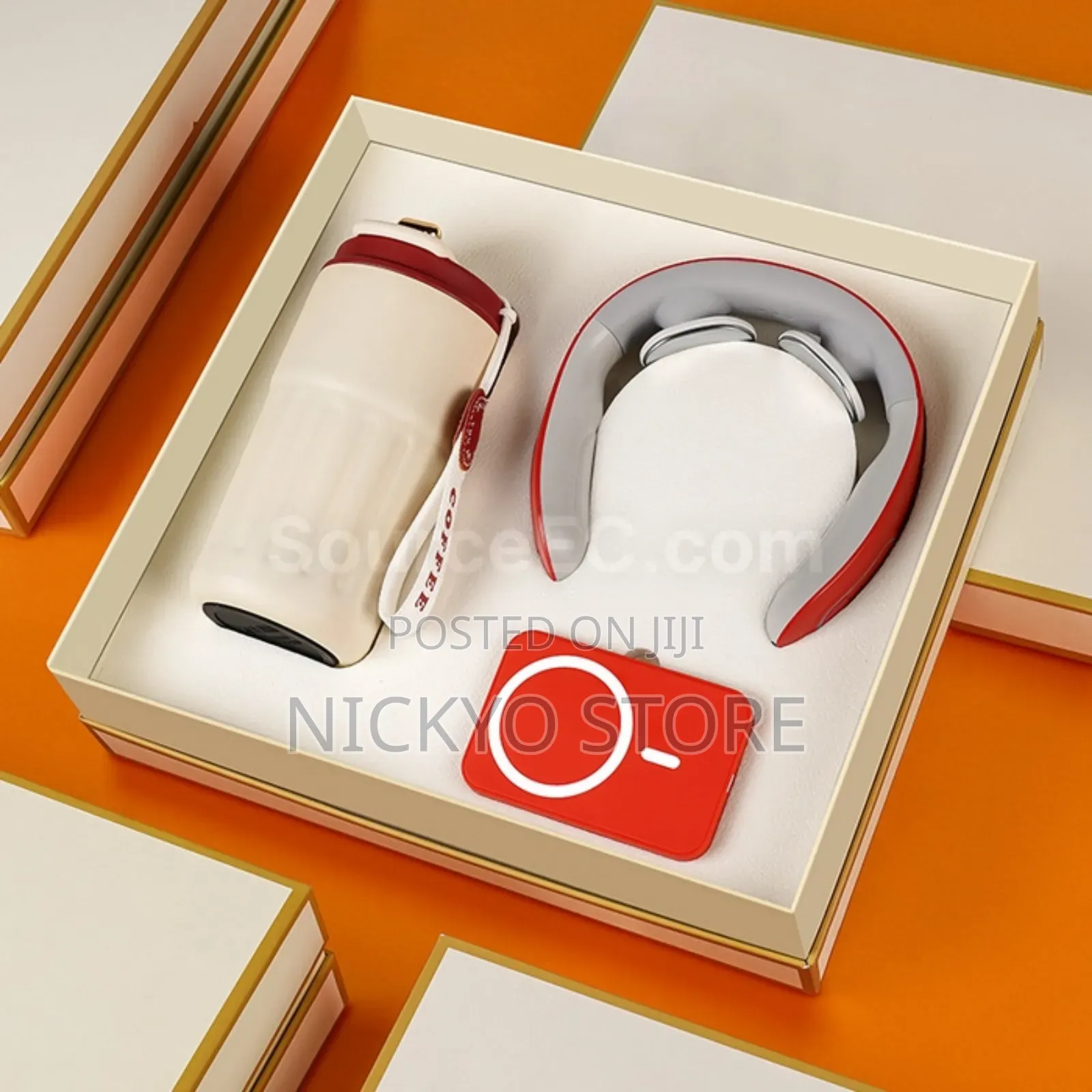 Premium Relaxation Gift Set (Neck Massager + Flask + Power Bank)