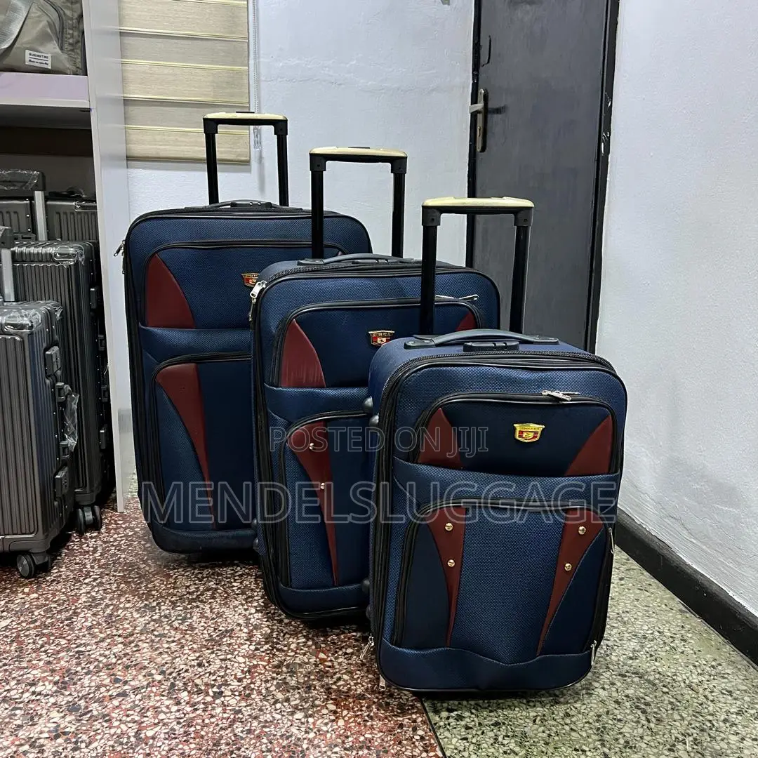 Blue Maroon Hard-Shell Spinner Suitcase Set (3 Pieces)