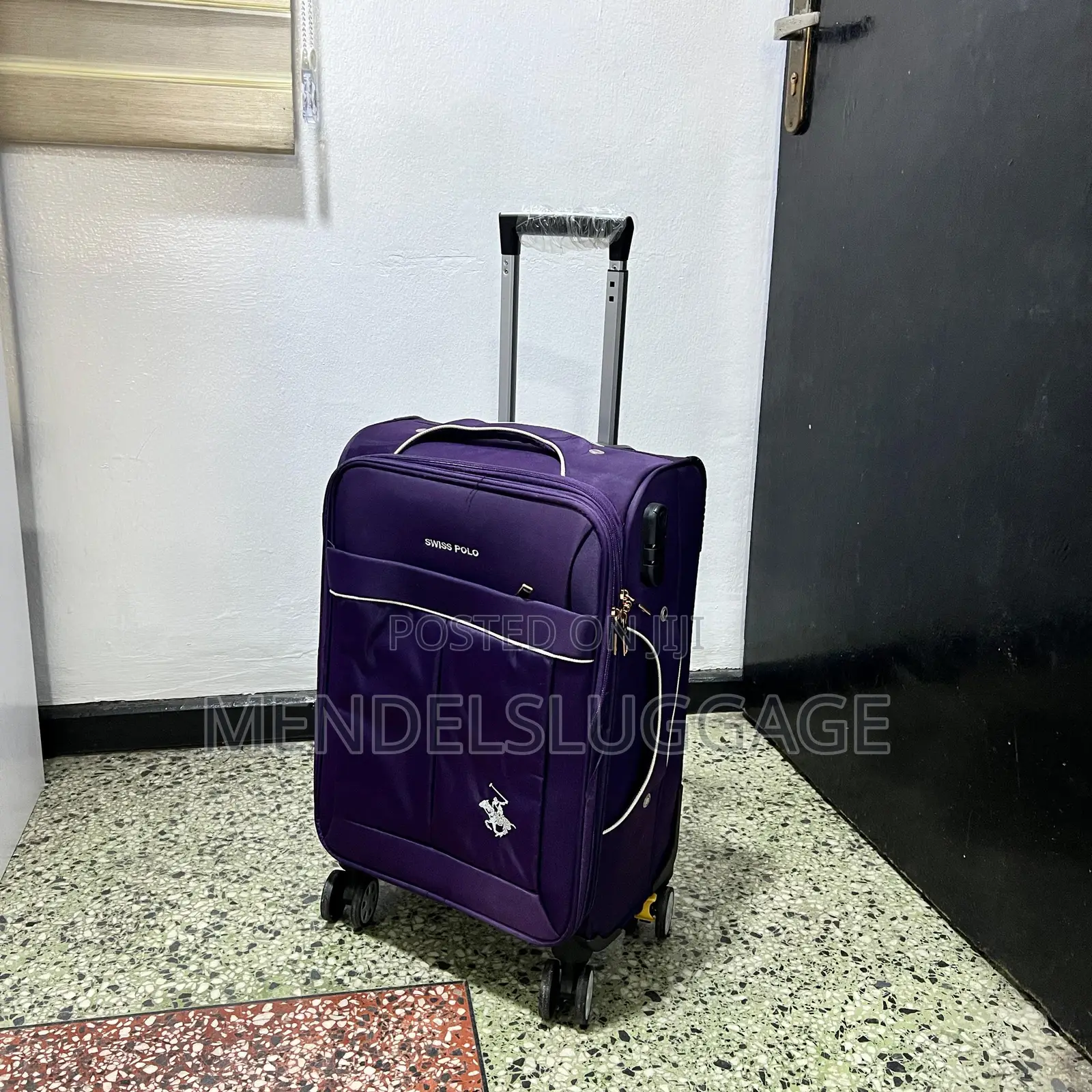 Purple Swiss Polo 3-Piece Luggage Set With Spinner Wheels