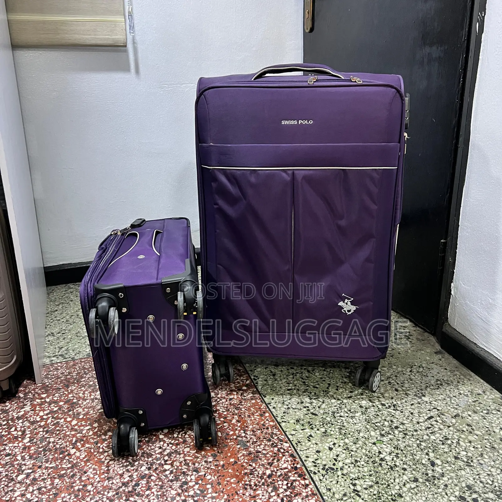 Purple Swiss Polo 3-Piece Luggage Set With Spinner Wheels