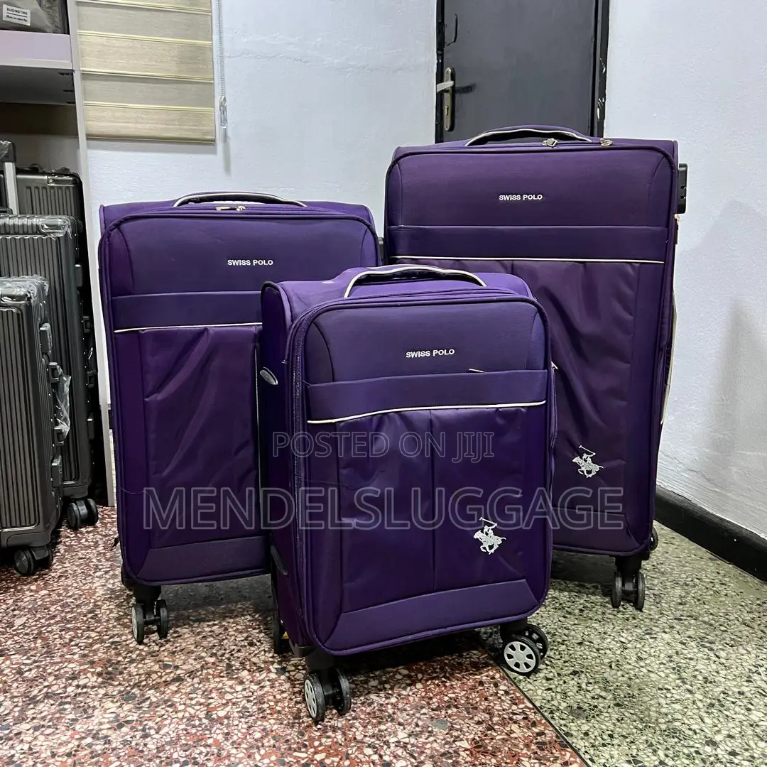 Swiss Polo Purple Spinner Suitcase Set (3 Pieces)