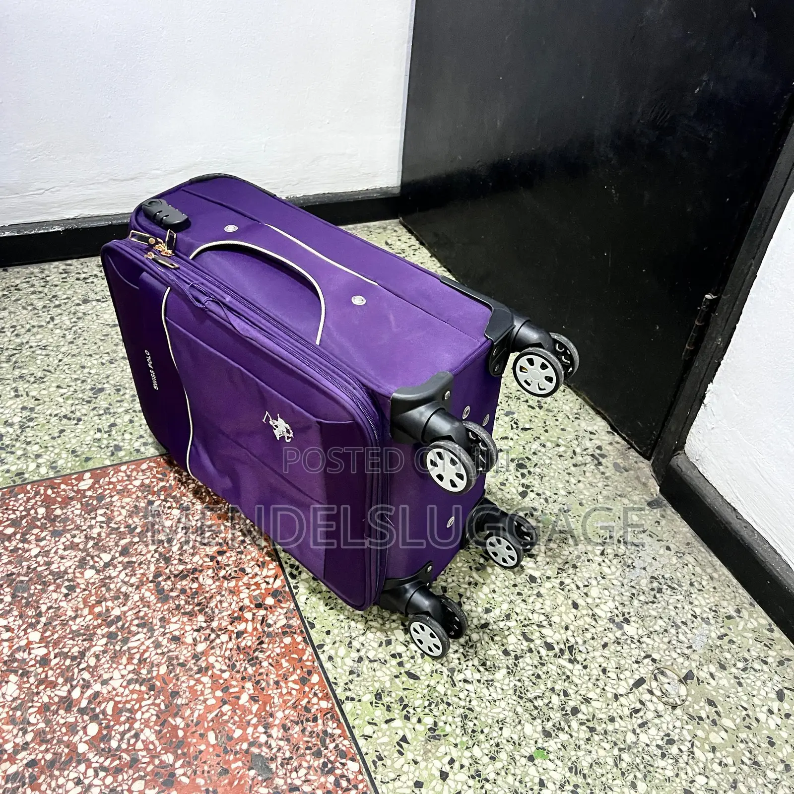 Swiss Polo Purple Spinner Suitcase Set (3 Pieces)