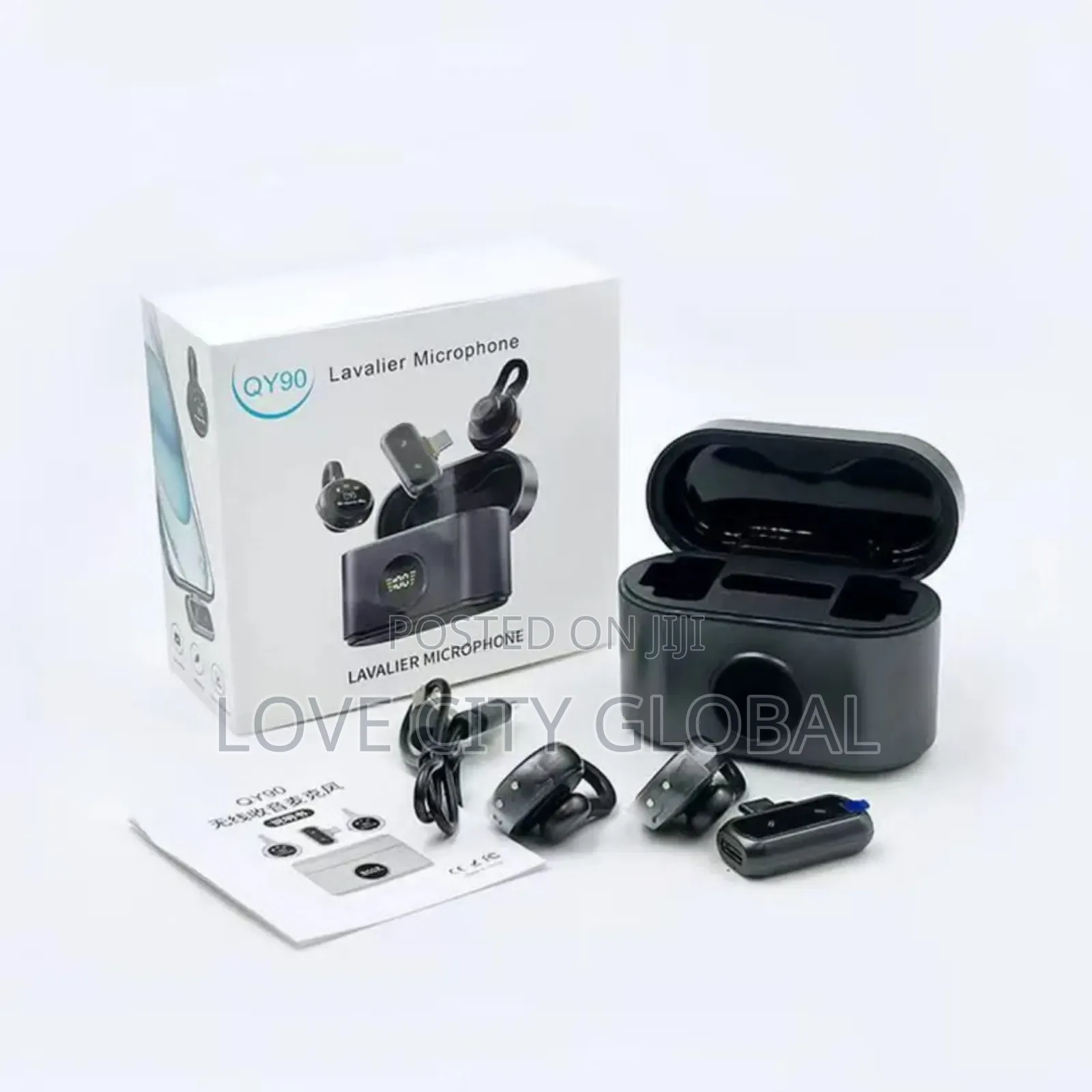 Qy90 Wireless Microphone Anc Clip-on Design Magnetic Lapel Mic Case