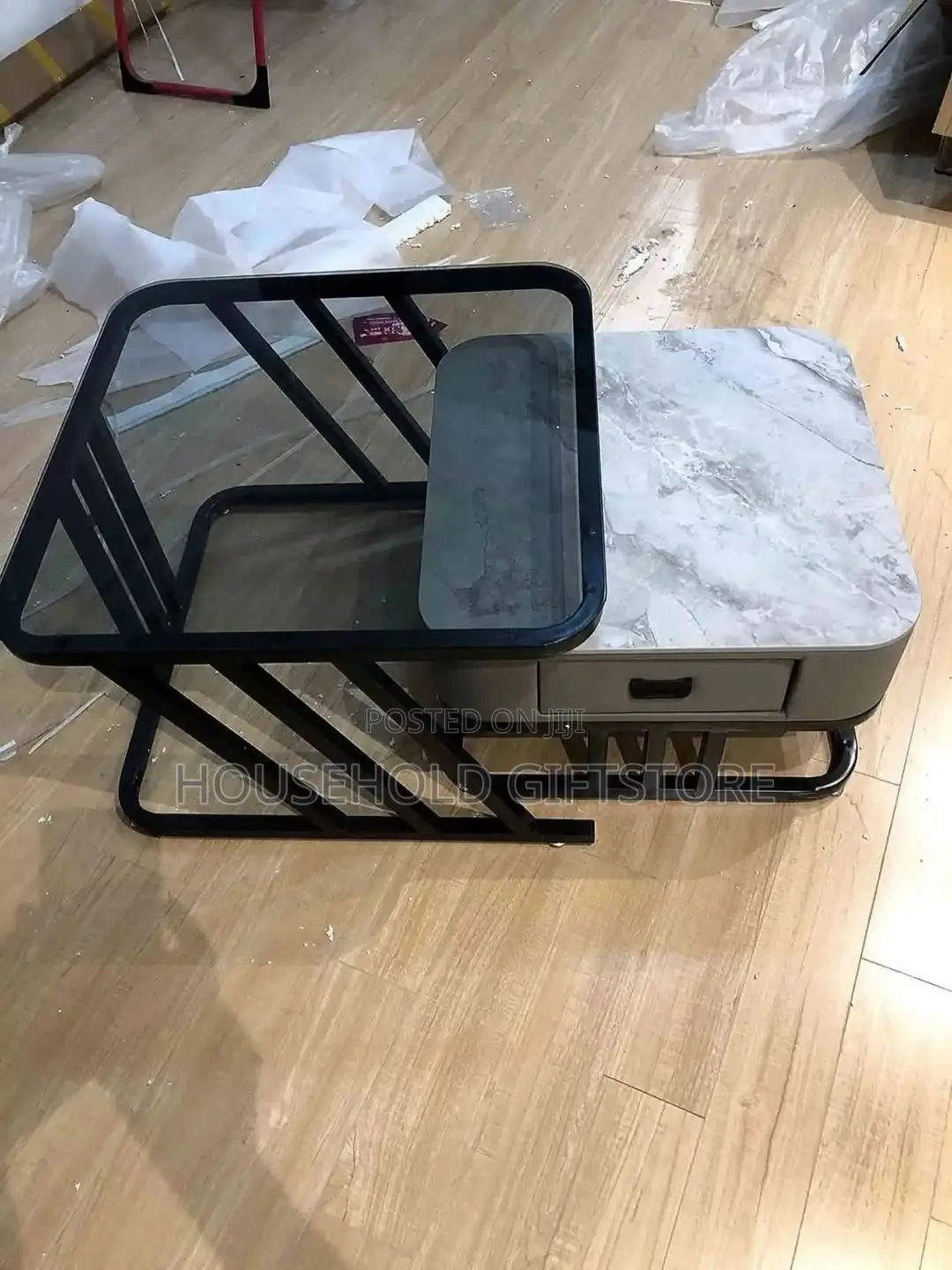 Luxury 2in1 Marble Center Table With Drawer