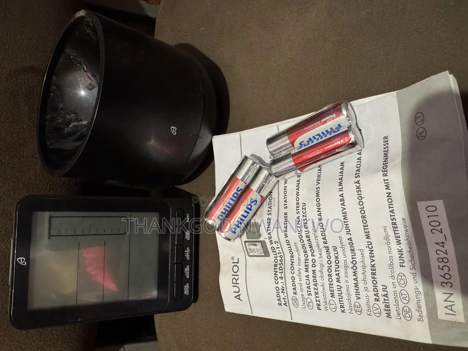 Auriol Radio Controlled Weather Station With Rain Gauge