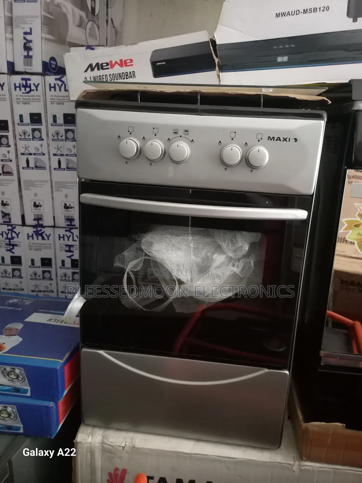 Maxi Inverter Gas Pipe Standing Cooker All Gas With Blue Frame