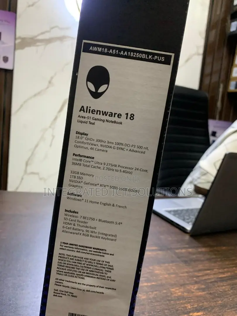 New Laptop Dell Alienware 18 Area-51 32GB Intel Core Ultra 9 SSD 1T