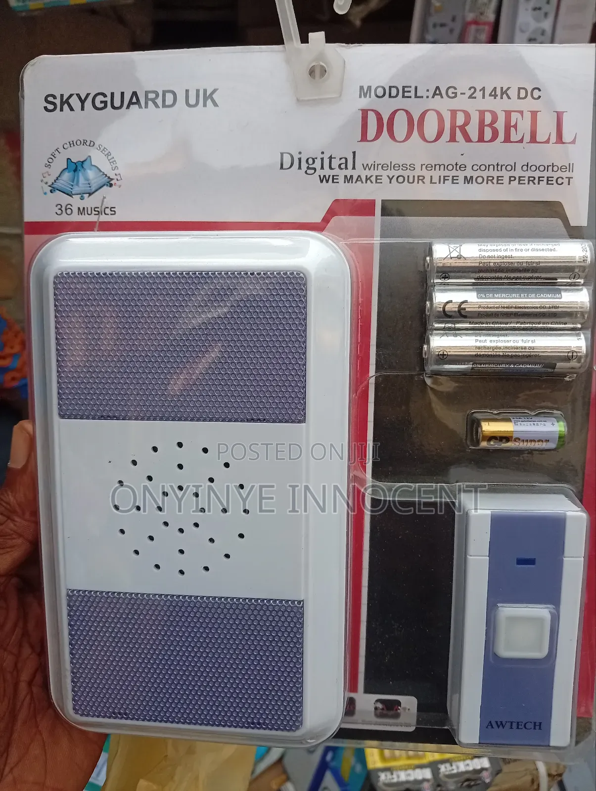 Skyguard Uk Digital Wireless Remote Control Dorbell - Model Ag- Dc