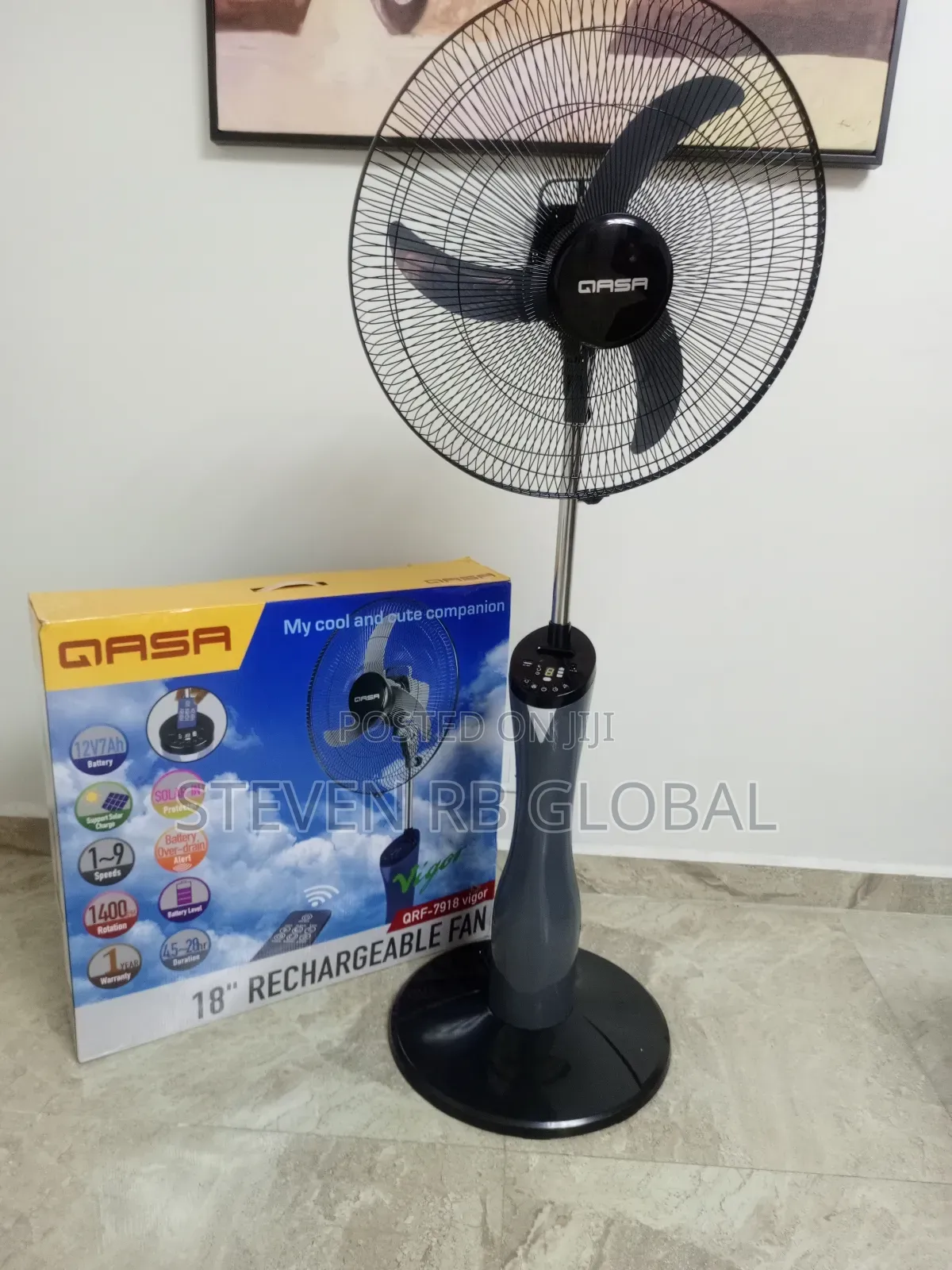Qasa 18” Rechargeable Fan | QRF-7918 Vigor