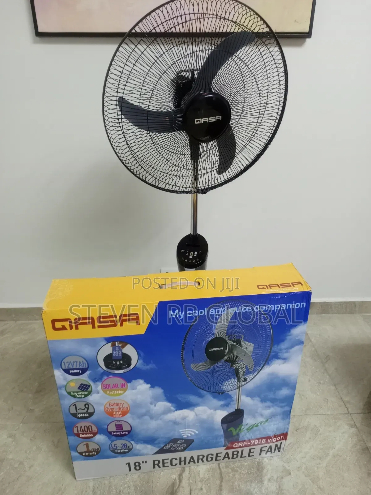 Qasa 18” Rechargeable Fan | QRF-7918 Vigor