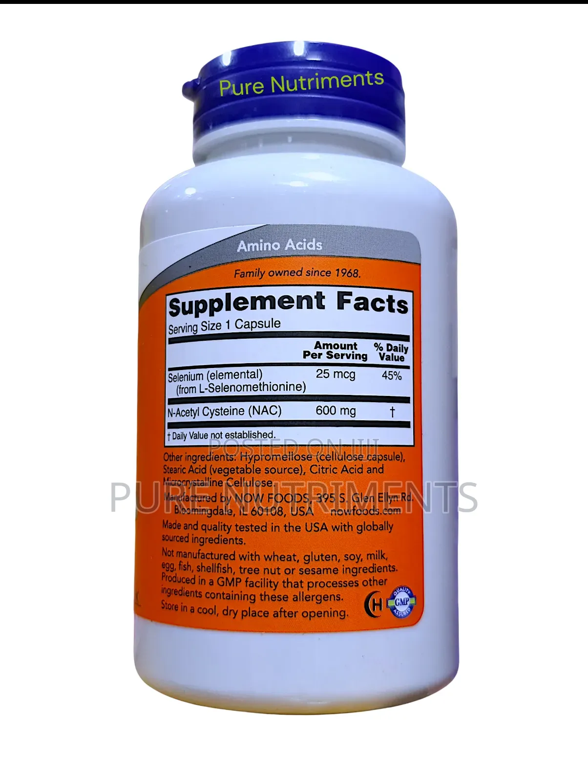 Now N-Acetyl Cysteine Nac 600mg 100 Capsules_ Liver and Lung Detox
