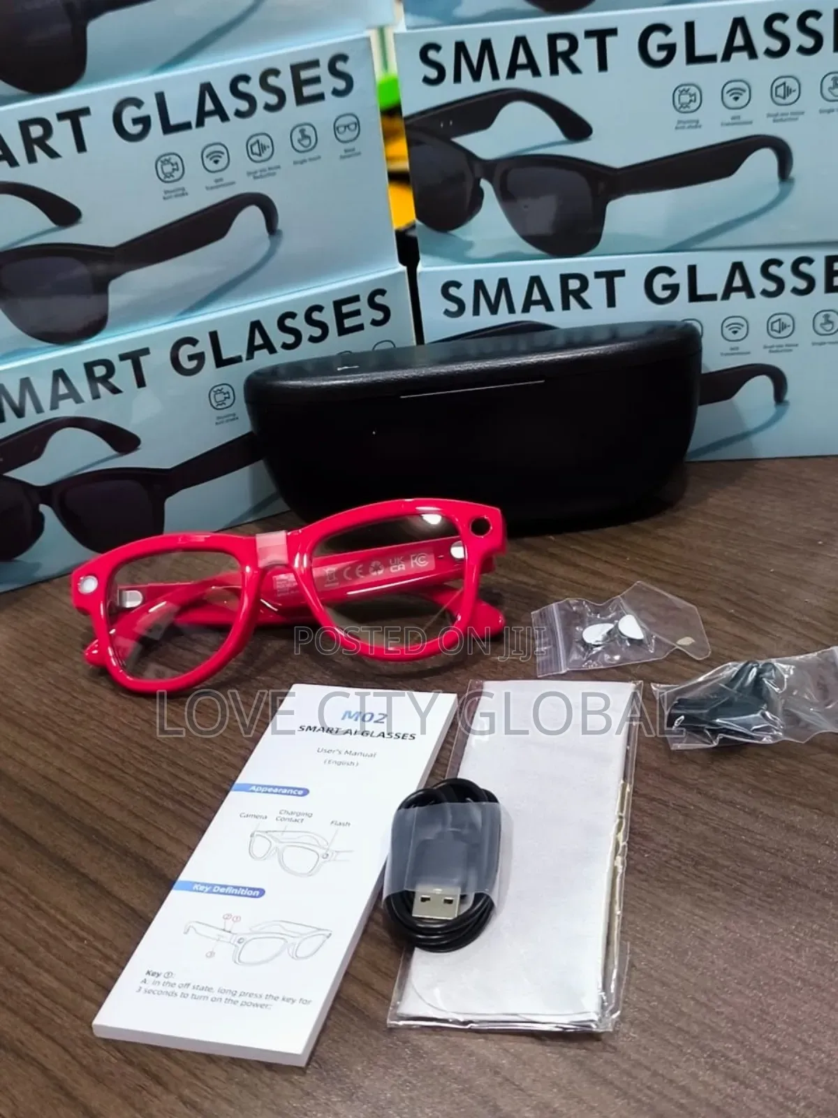 2000w Pixel M02 Ultra Ai Smart Sunglass, 2 Lens Charging Case Camera