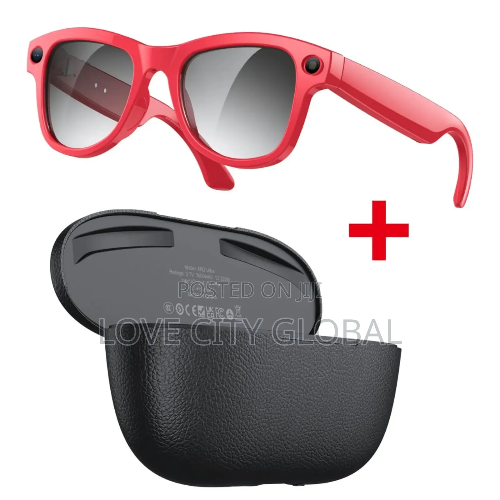 2000w Pixel M02 Ultra Ai Smart Sunglass, 2 Lens Charging Case Camera