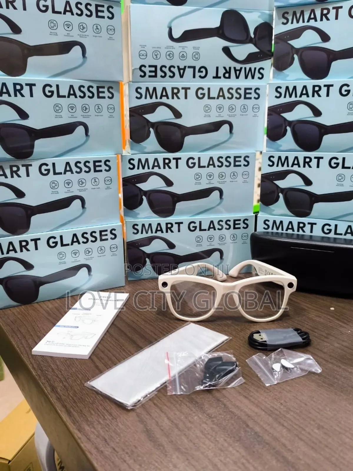 M02 Ultra Smart Glass With Charging Case 2lens 20mp Hd Camera Bt Call