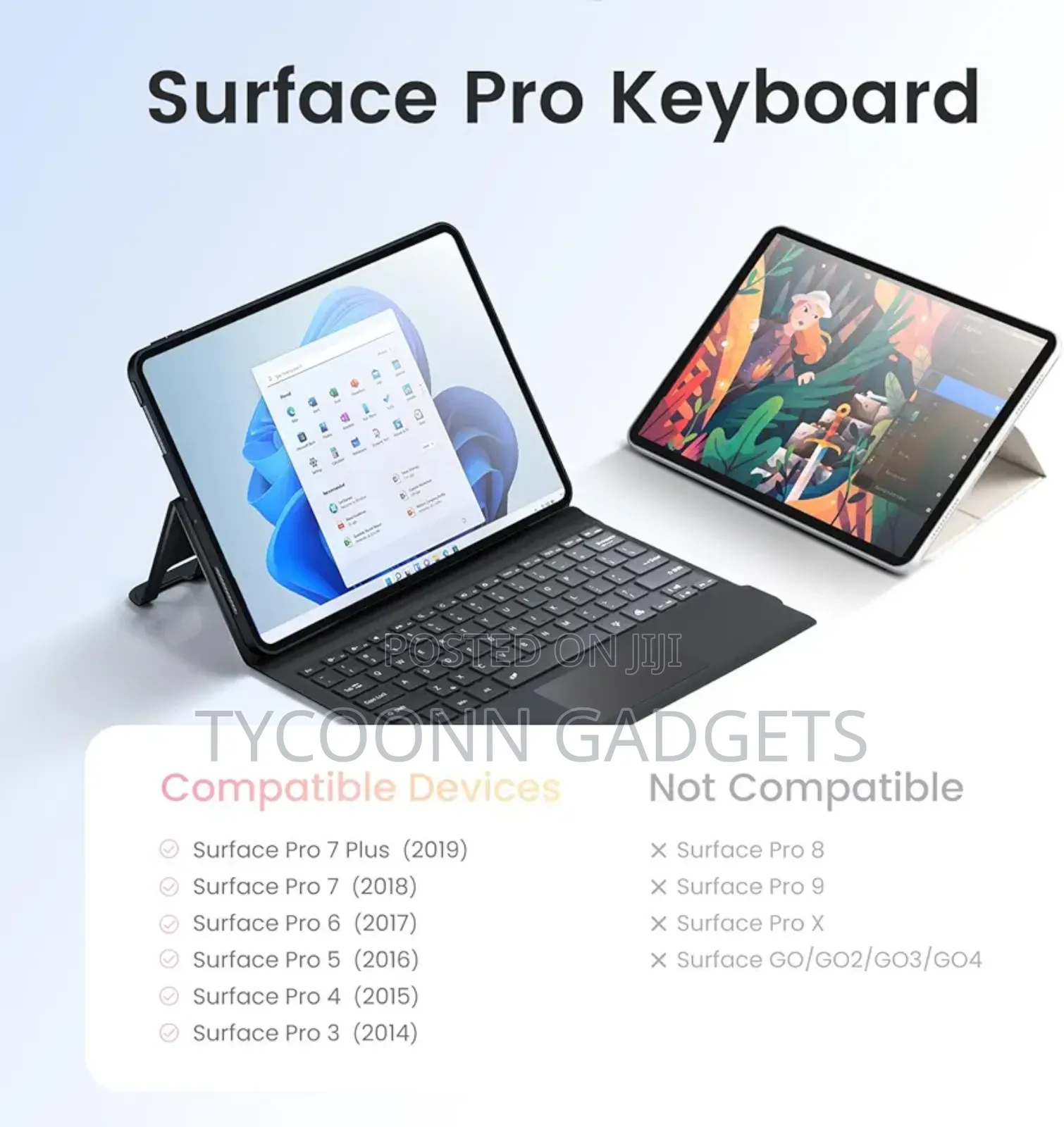 Wireless Keyboard for Microsoft Surfacepro 7/6/5/4/3 Ultra-Slim, Pin