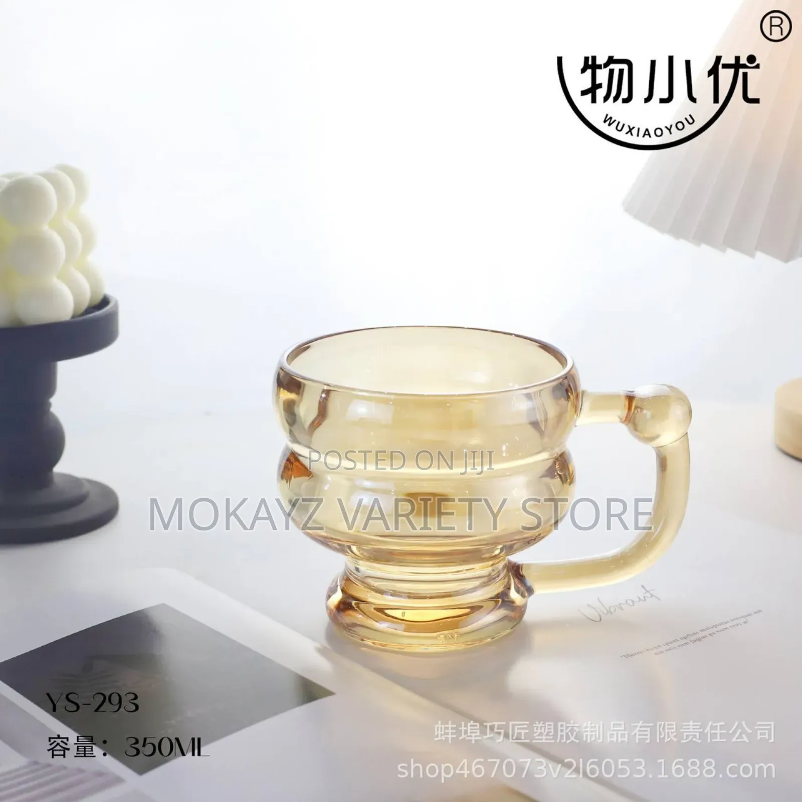 350ml Classy Quality Milk,Coffee Glass Cup With Handle(12pcs)