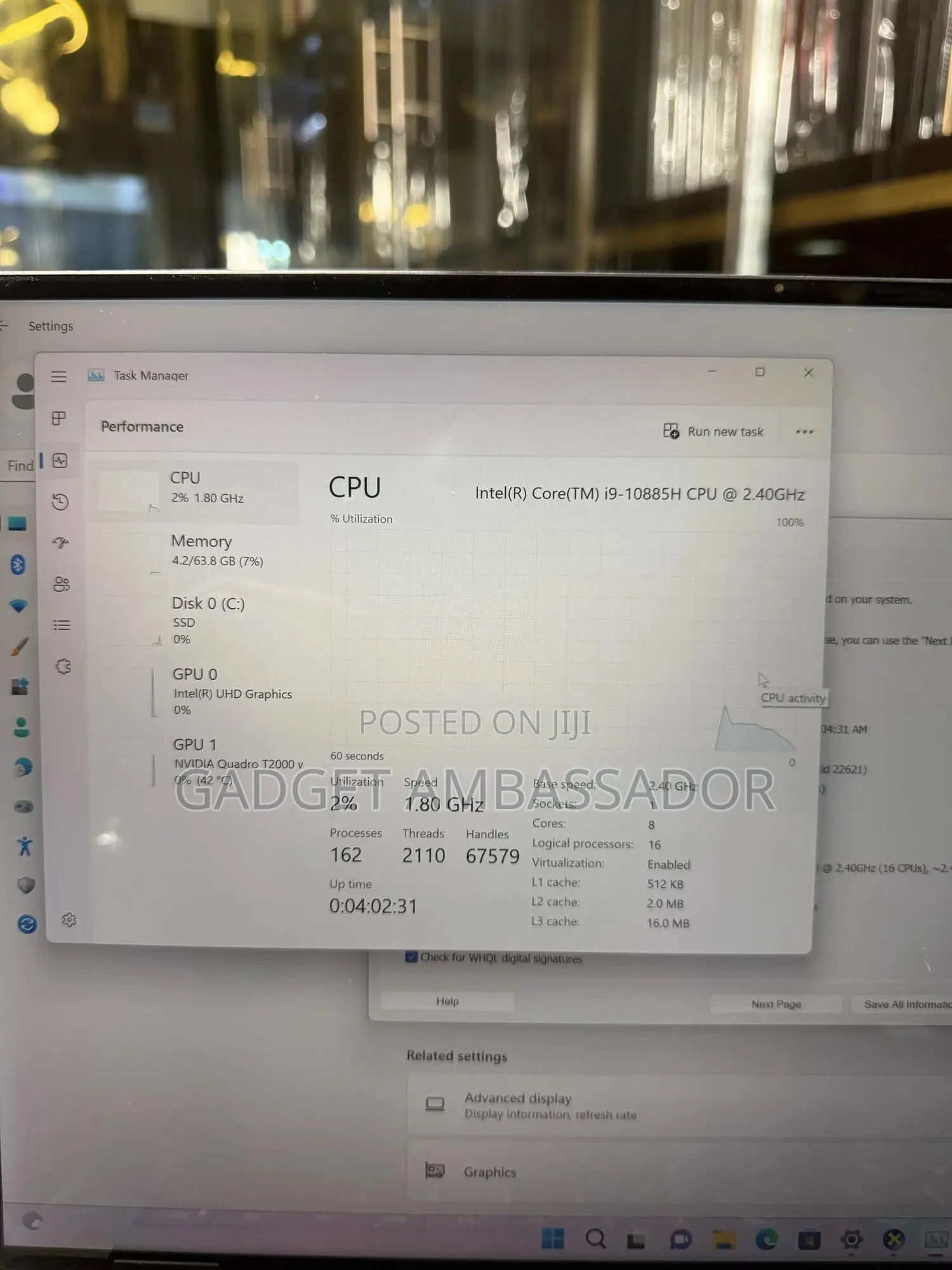 Laptop Dell Precision 5550 64GB Intel Core I9 SSHD (Hybrid) 1T
