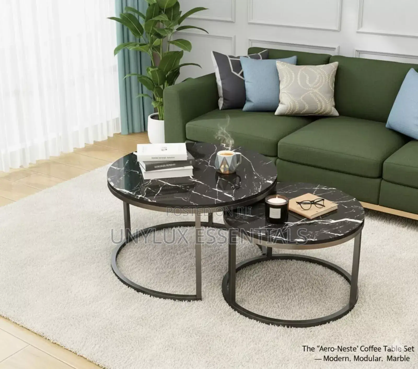 Marble Twin Center Table 80cm and 60cm