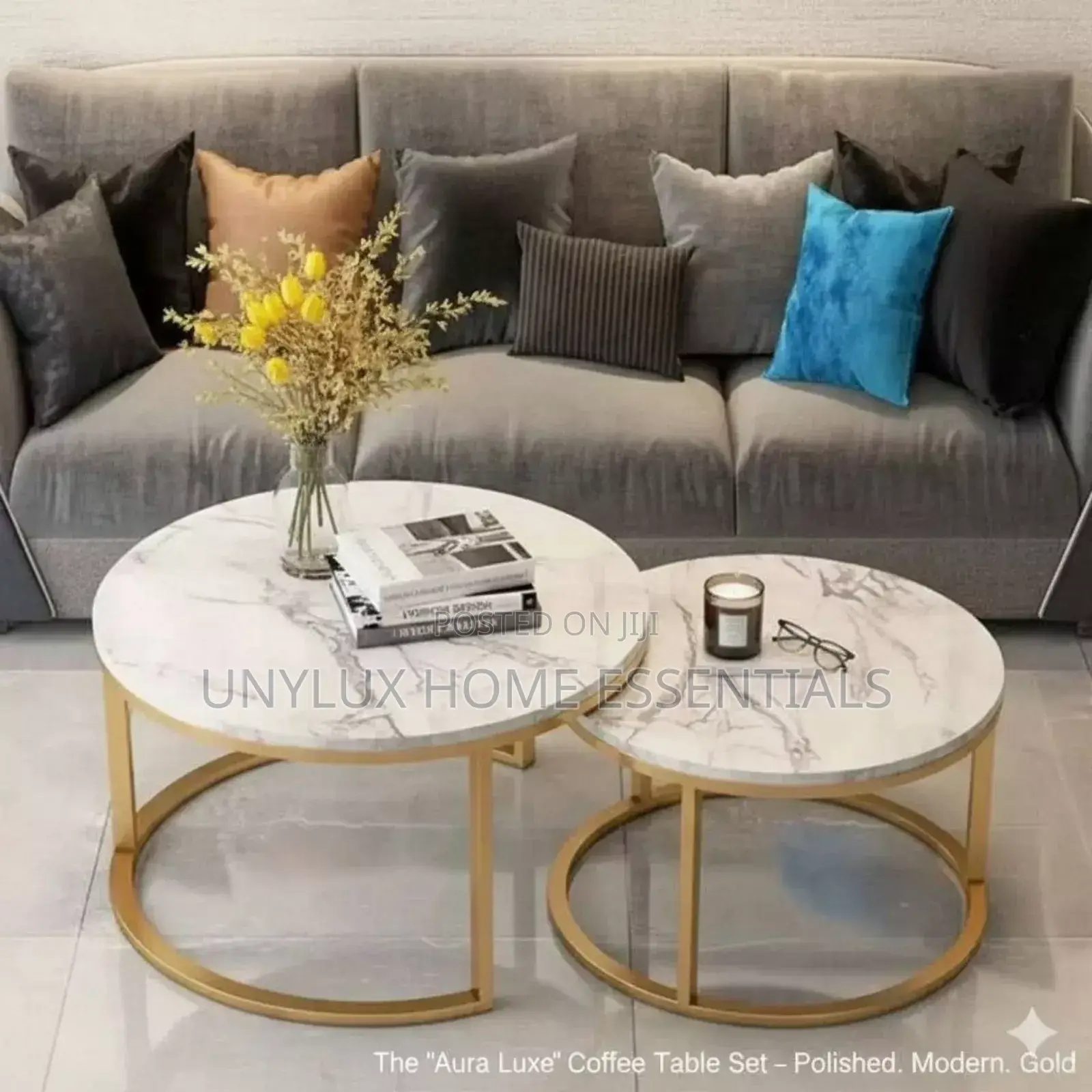Marble Twin Center Table 80cm and 60cm