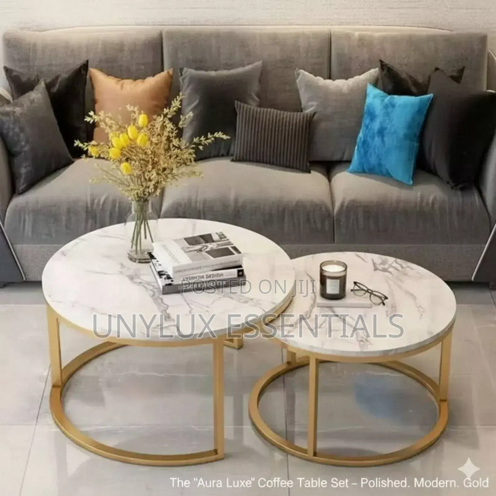 Marble Twin Center Table 80cm and 60cm