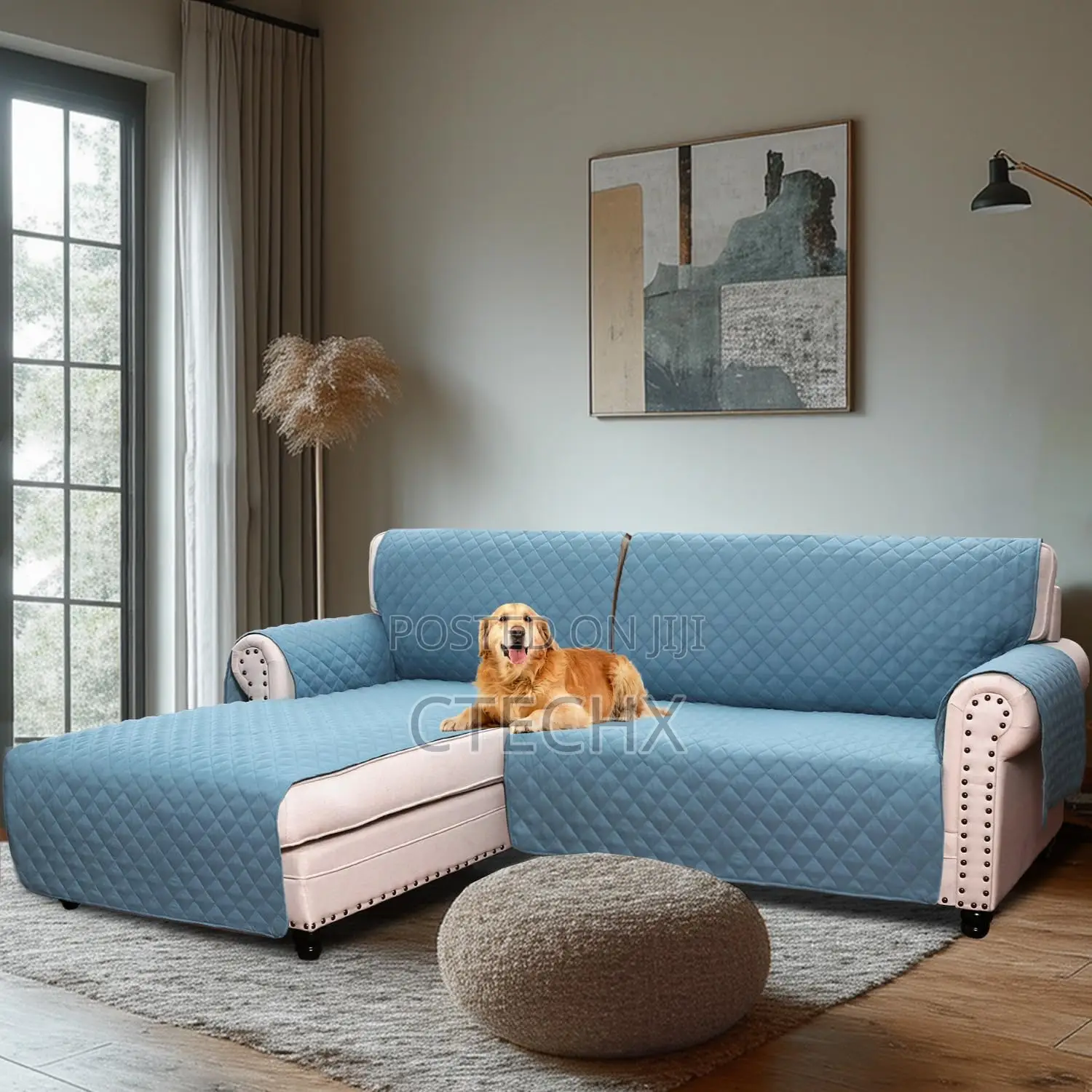Water Resistant Sofa Covers for Sectional Sofa 2-Piece Non Slip L Shap
