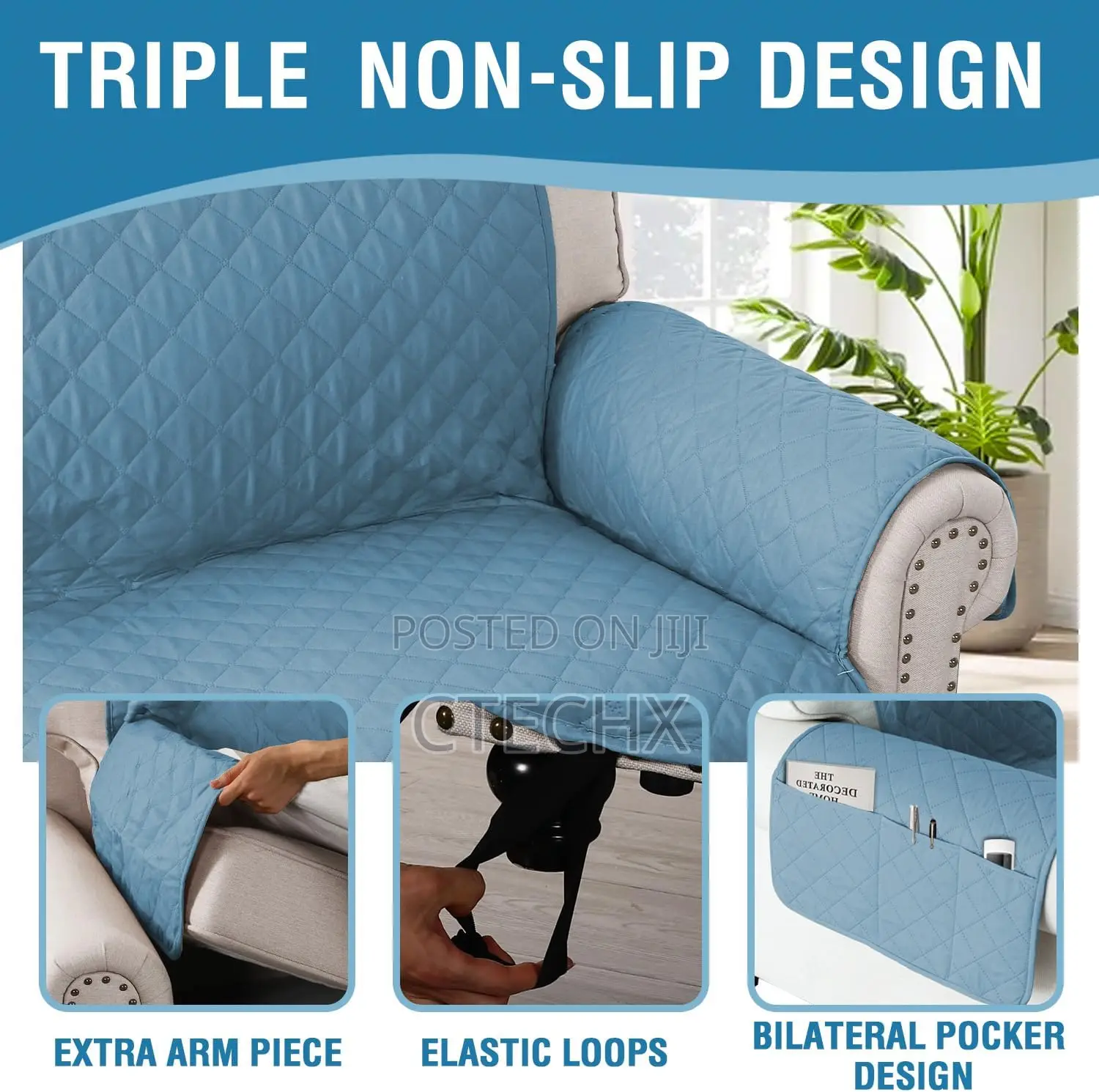 Water Resistant Sofa Covers for Sectional Sofa 2-Piece Non Slip L Shap