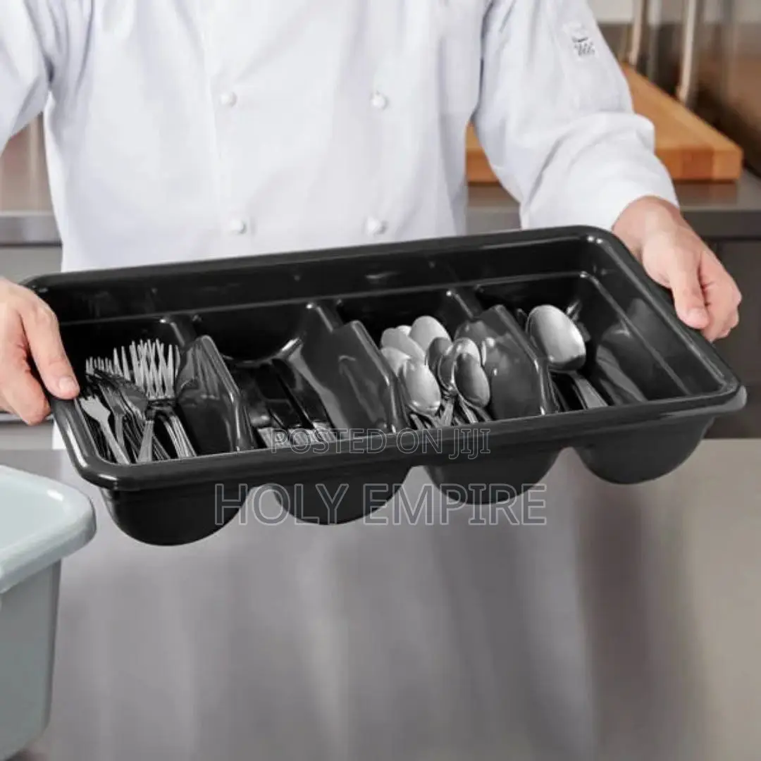 4 Compartment Cutlery Bin Silverware Organizer Rack Stackable Parts