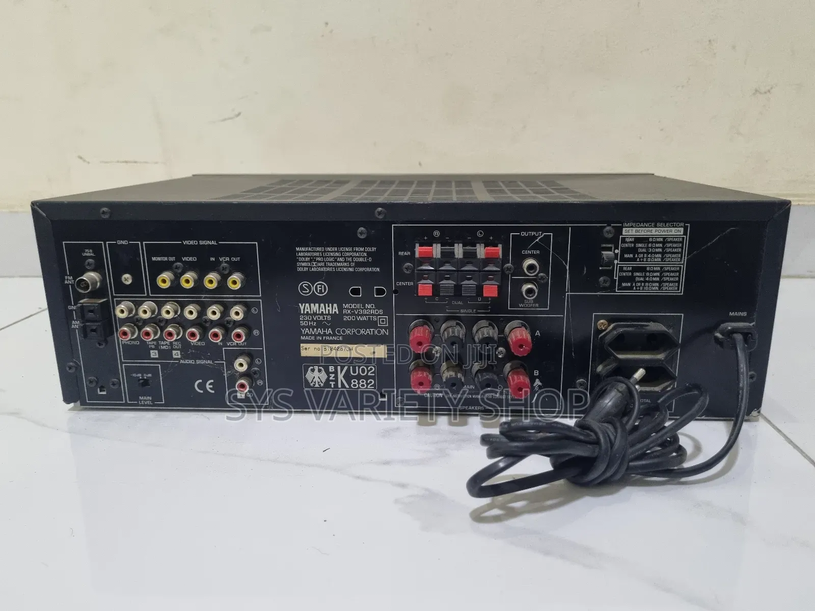 Yamaha Rx V392rds Natural Sound Av Receiver
