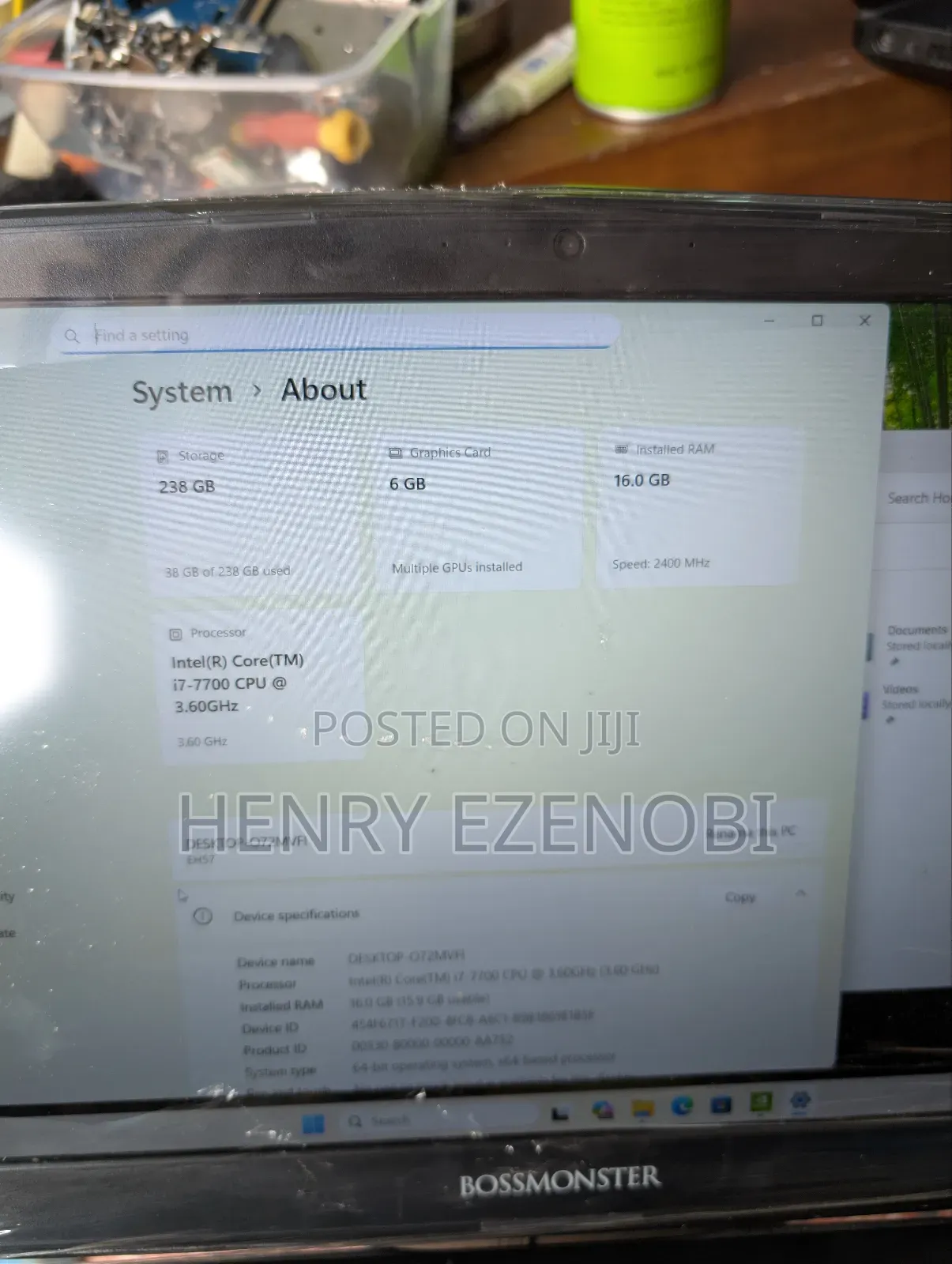 Laptop Clevo W370 16GB Intel Core i7 HDD+SSD 256GB