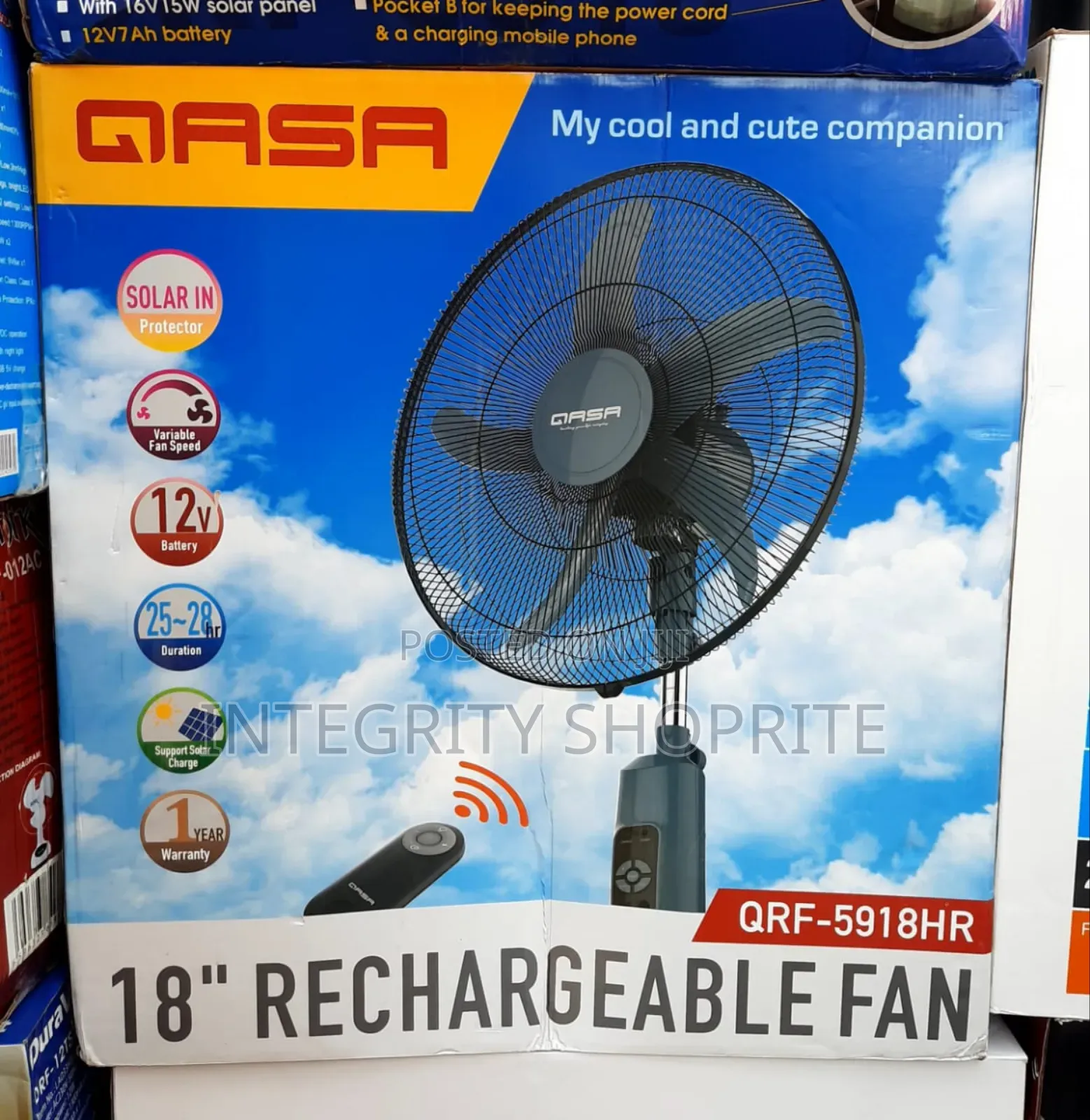 18inch Qasa Rechargeable Fan