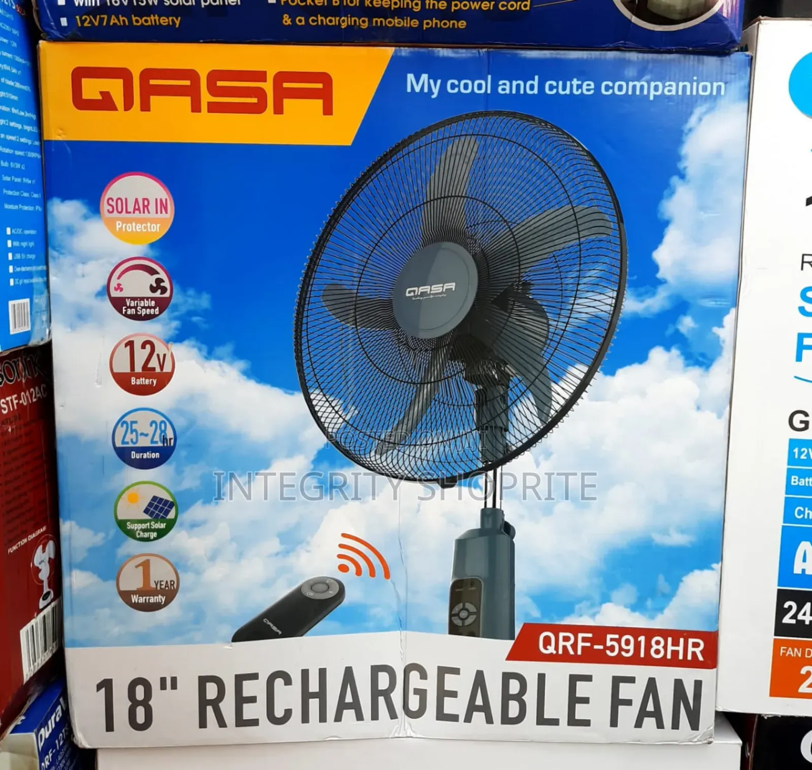 18inch Qasa Rechargeable Fan
