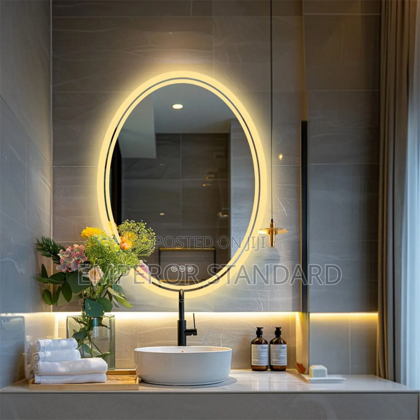3 Light Led Mirror Led Oval Bathroom Mirror Waterproof Lightstrip