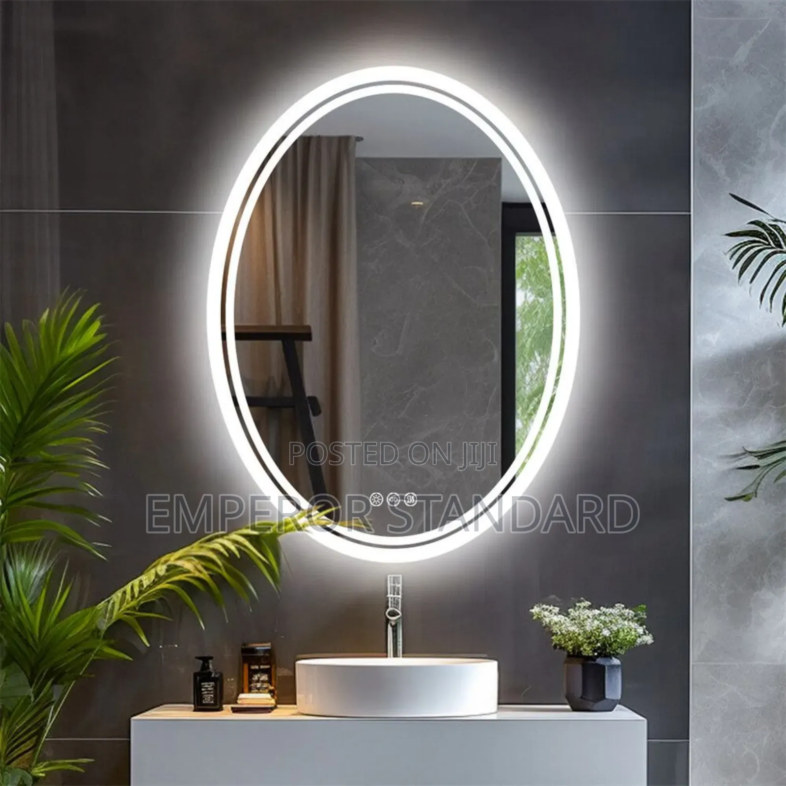 3 Light Led Mirror Led Oval Bathroom Mirror Waterproof Lightstrip