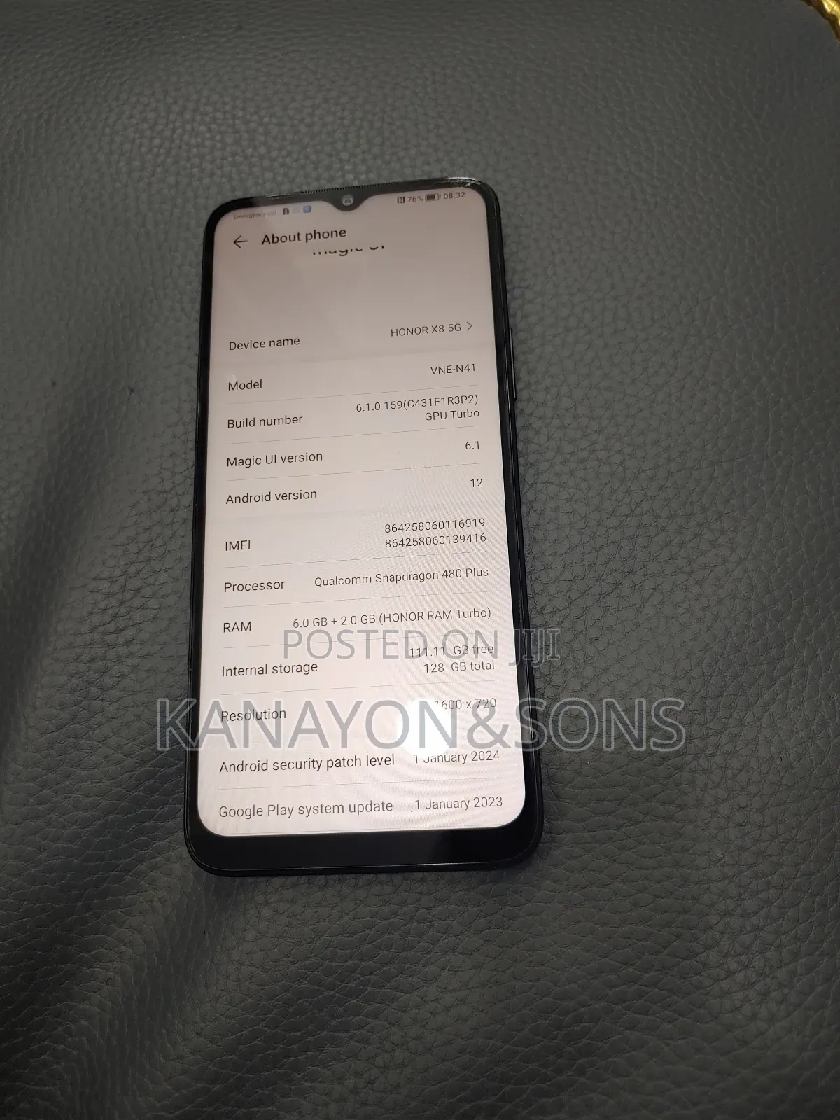 Honor X8 5G 128 GB Black