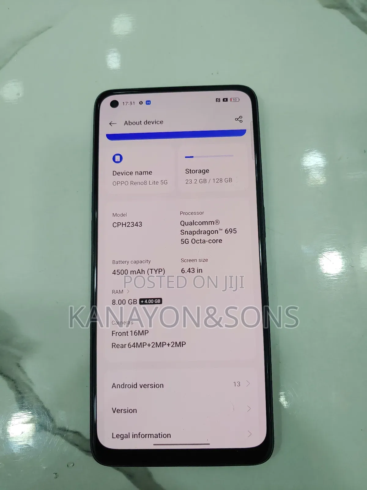 Oppo Reno8 Lite 128 GB Black