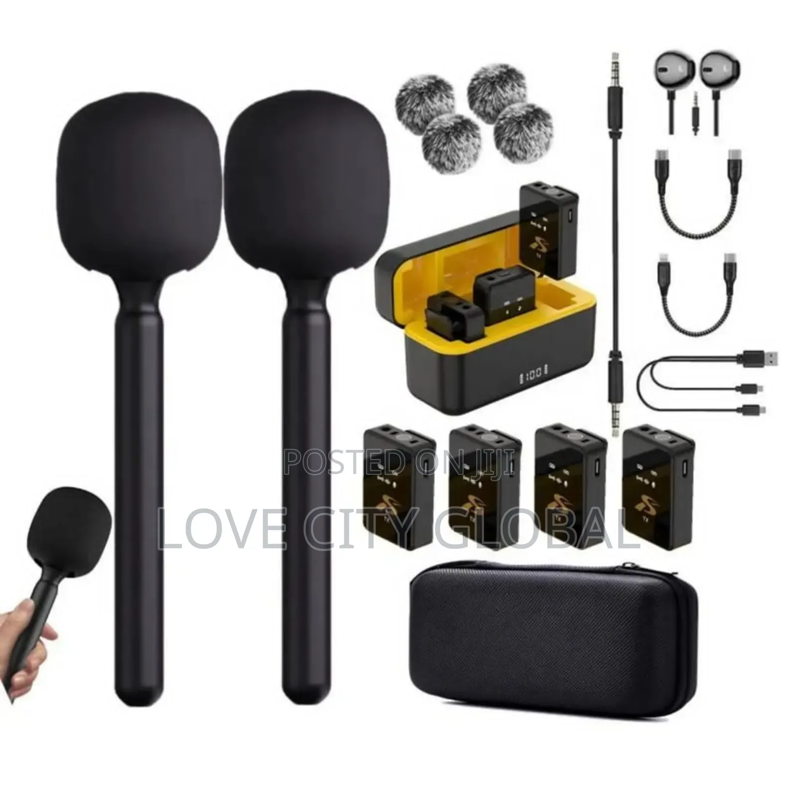 Baiwangli Sx13 4in1 Wireless Anc Microphone Anc With 2 Mic Stick Bag